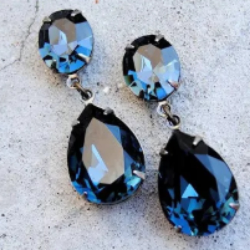 Crystal blue earrings